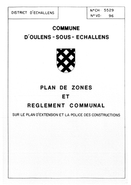 Réglement des constructions commune de Oulens-sous-Echallens